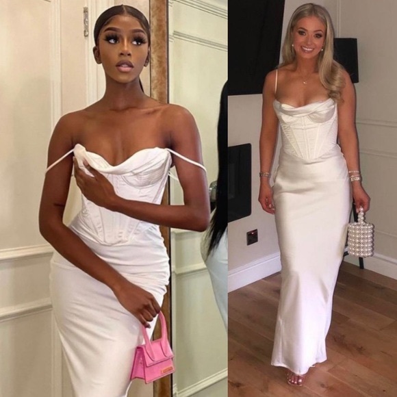 House of CB CHARMAINE IVORY CORSET MAXI DRESS